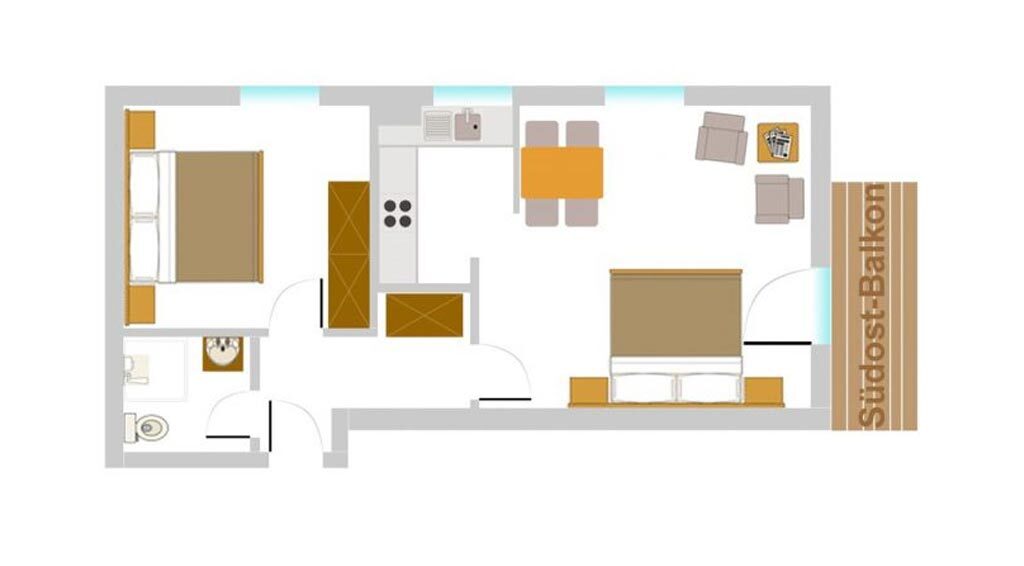 Grundriss Ferienwohnung Branderschrofen