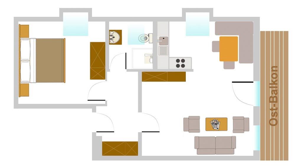 Ferienwohnung Tegelberg Grundriss